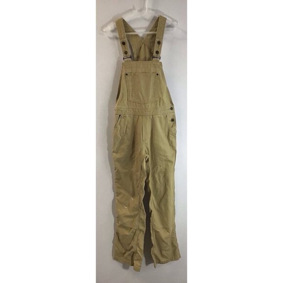 Patagonia Distressed/Boho Hemp Canvas Double Knee Bib Overalls Brown Women's S🤎 - Picture 1 of 5
